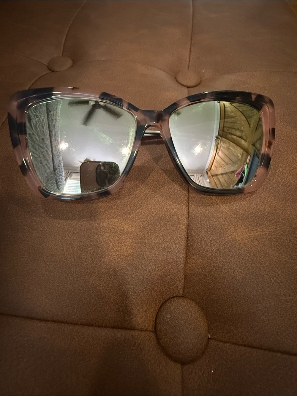 Diff Eyewear Pink Tortoise Oversized Cat-Eye Sunglasses